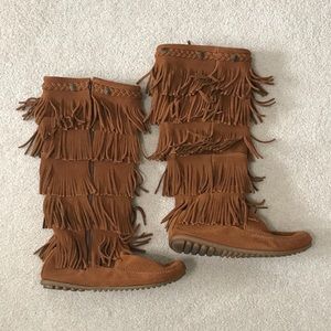 Five-Layer Fringe Boots